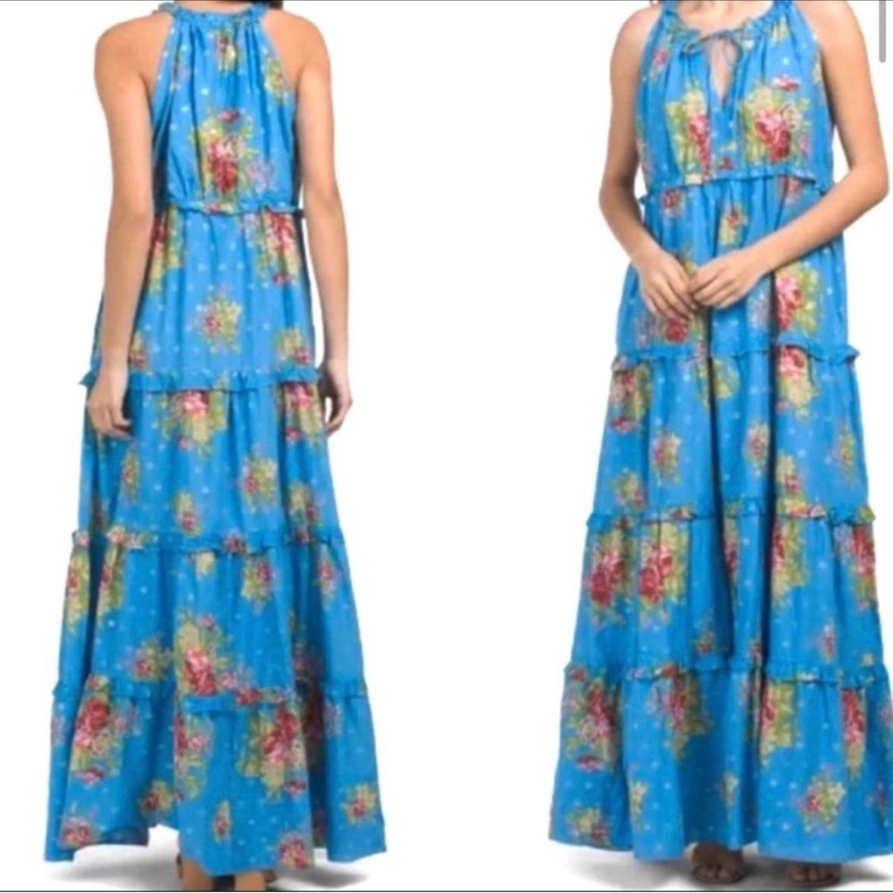 House of Harlow 1960 Blue Floral Maxi Dress Helena